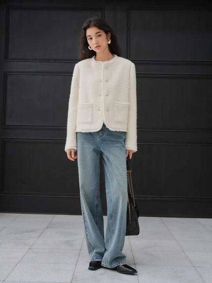 Ivory Sequin Tweed Jacket