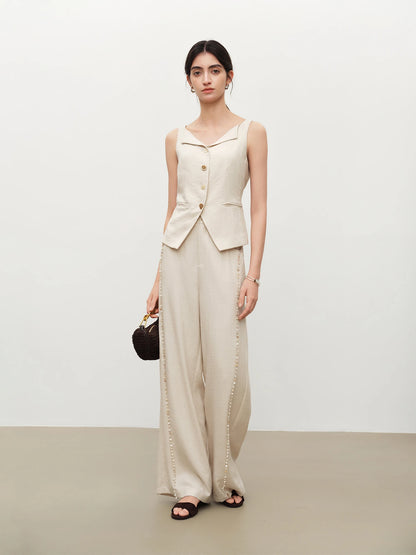 Shell Trim Vest Pants Set