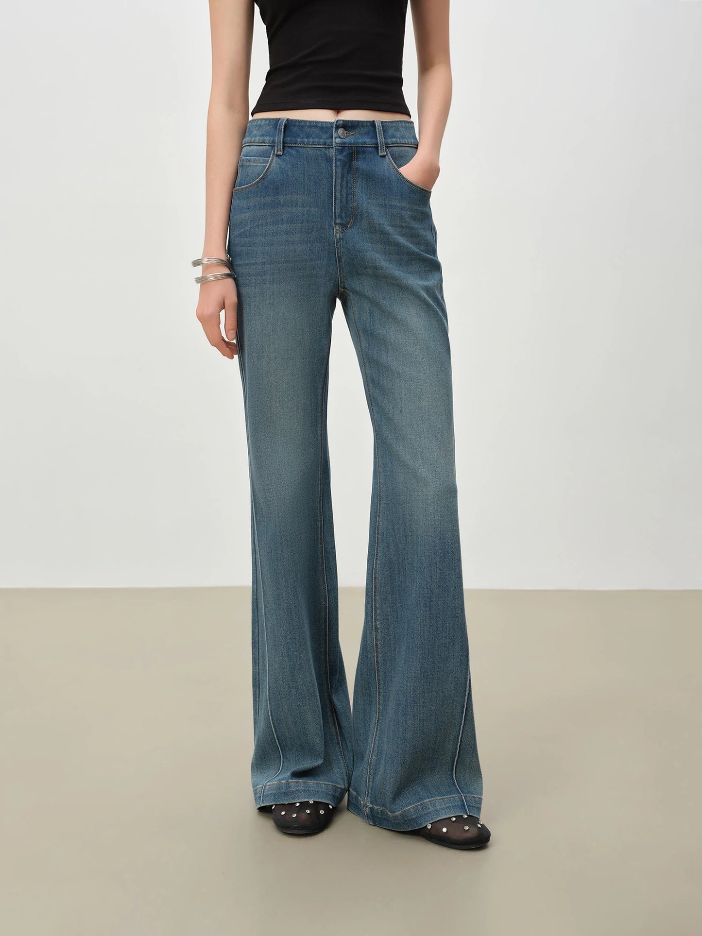 Dark Wash Slim Flare Jeans