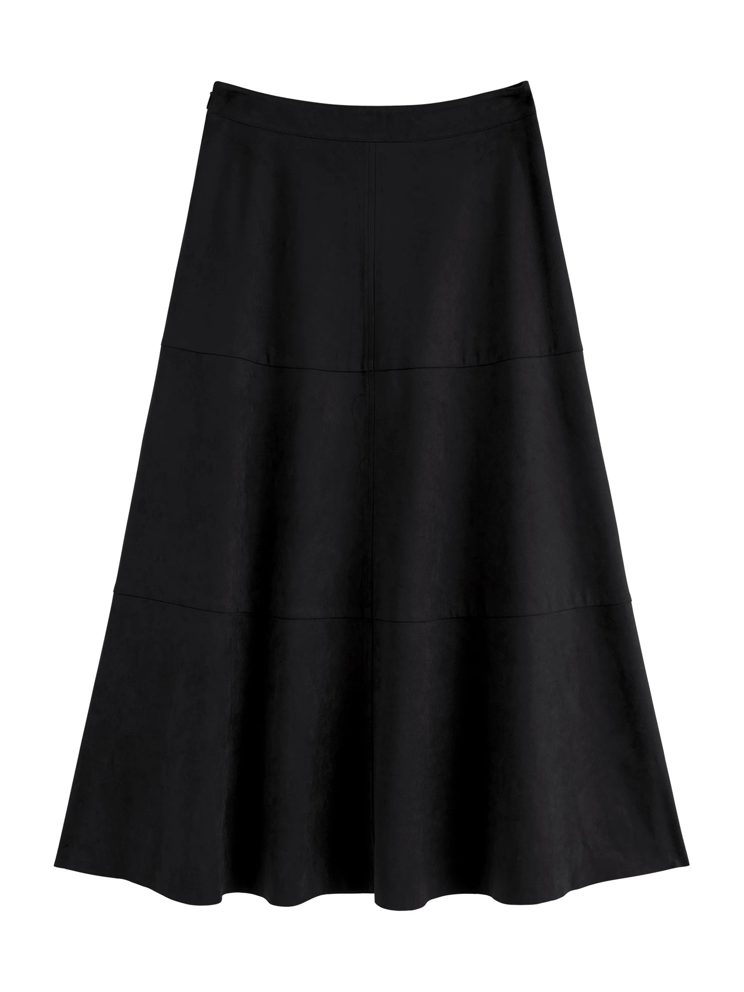 Brown Paneled Faux Leather Skirt