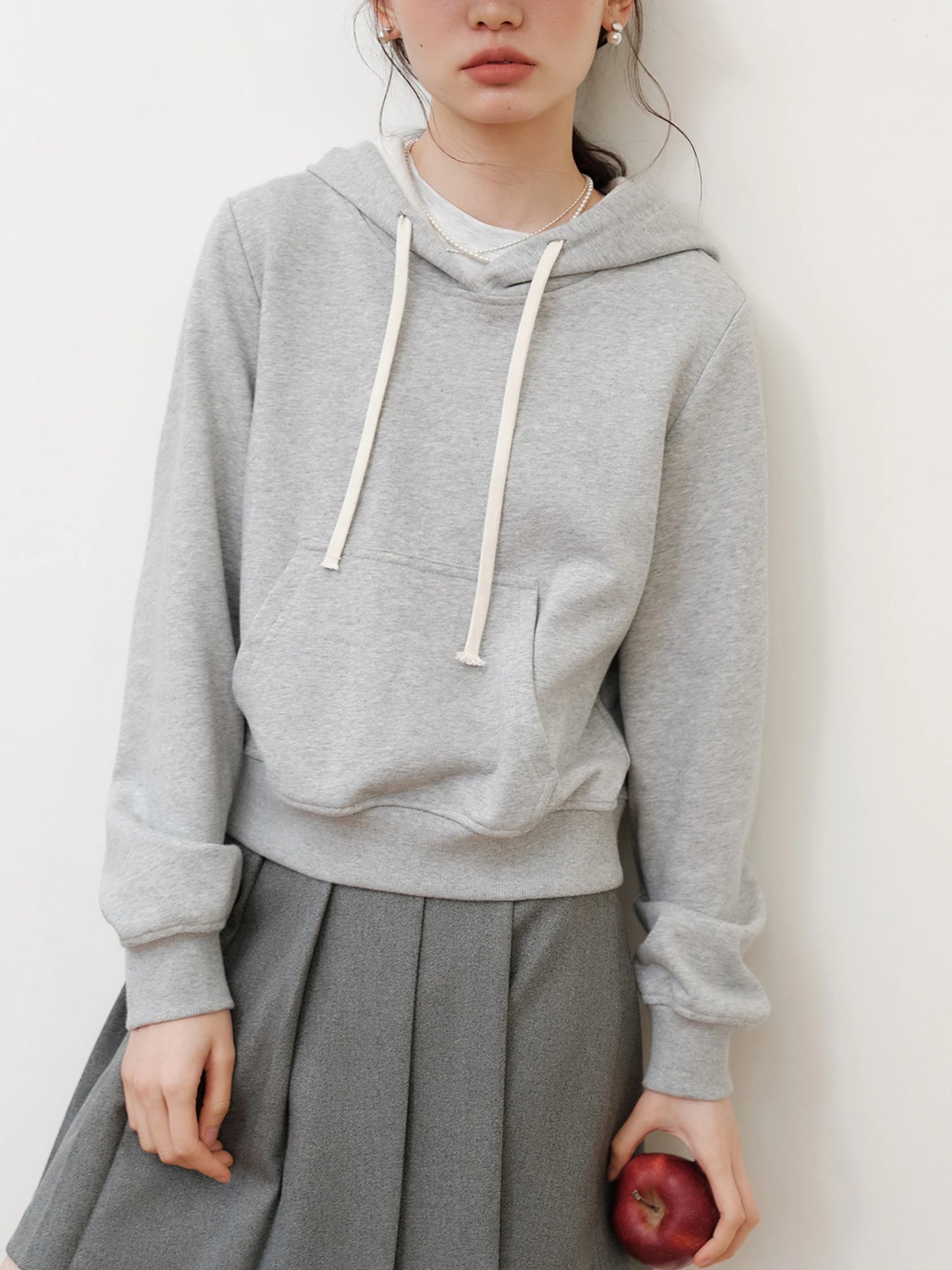 Lavender Cropped Pullover Hoodie