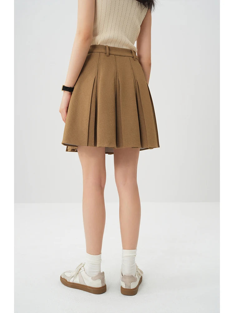 Structured Pleated Mini Skirt