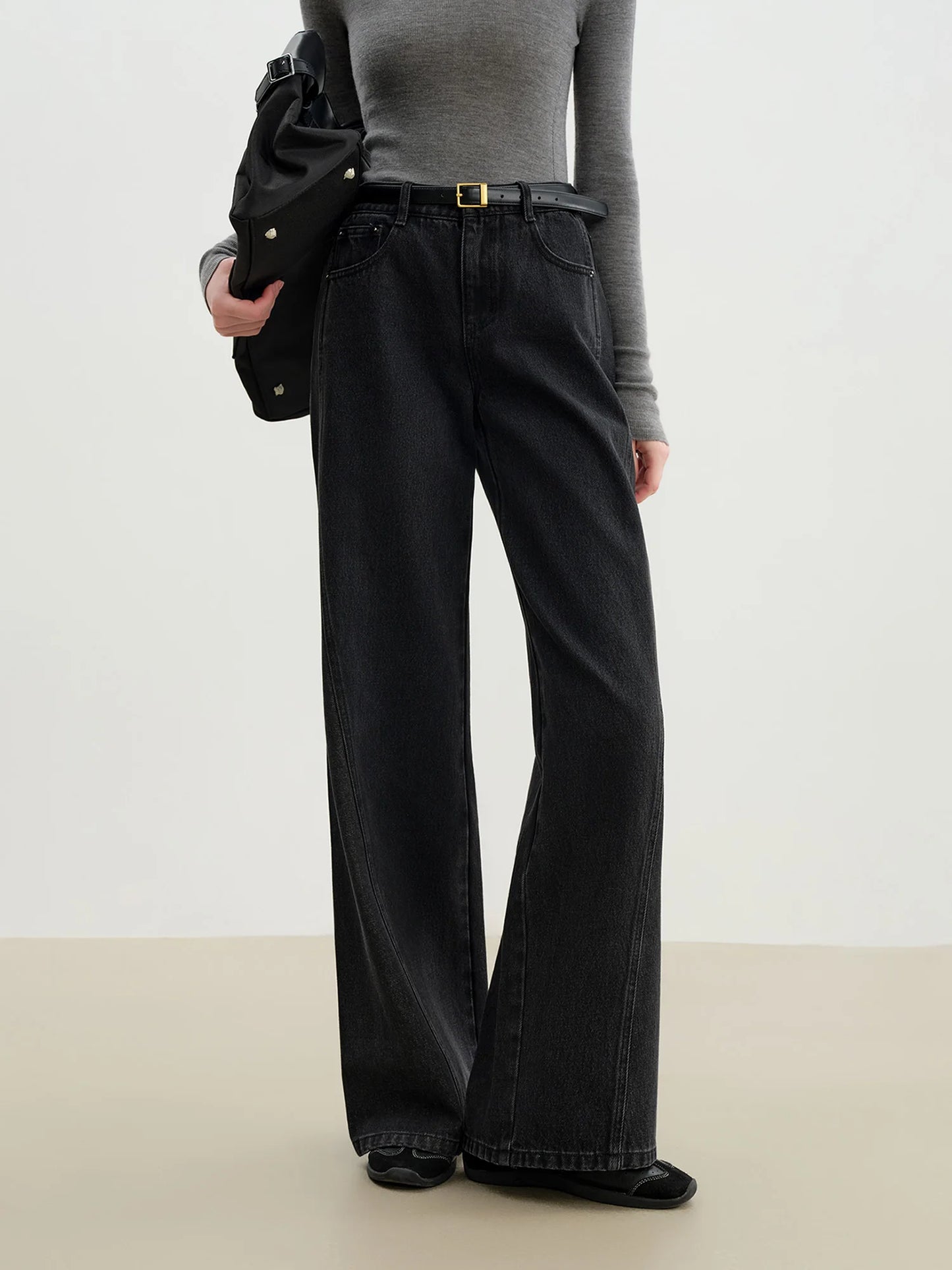 Dark Wash Curved Seam Jeans