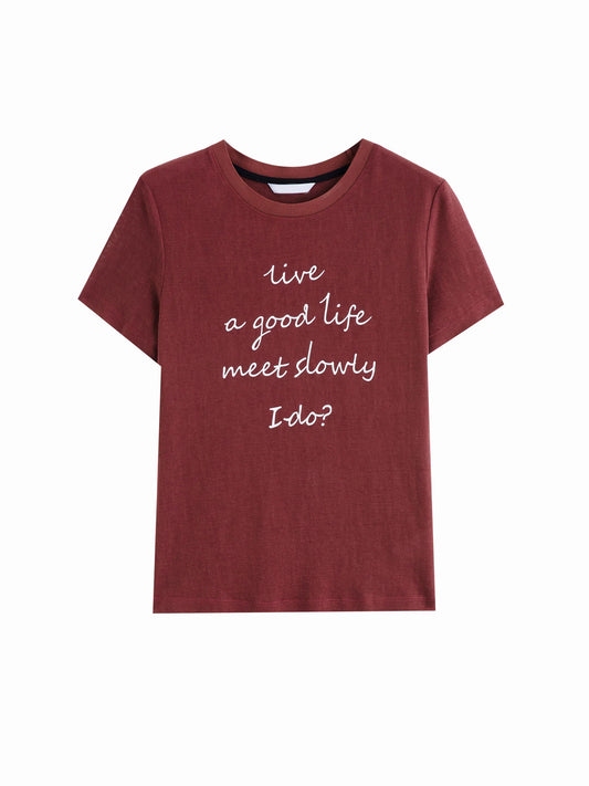 Burgundy Script Graphic Tee