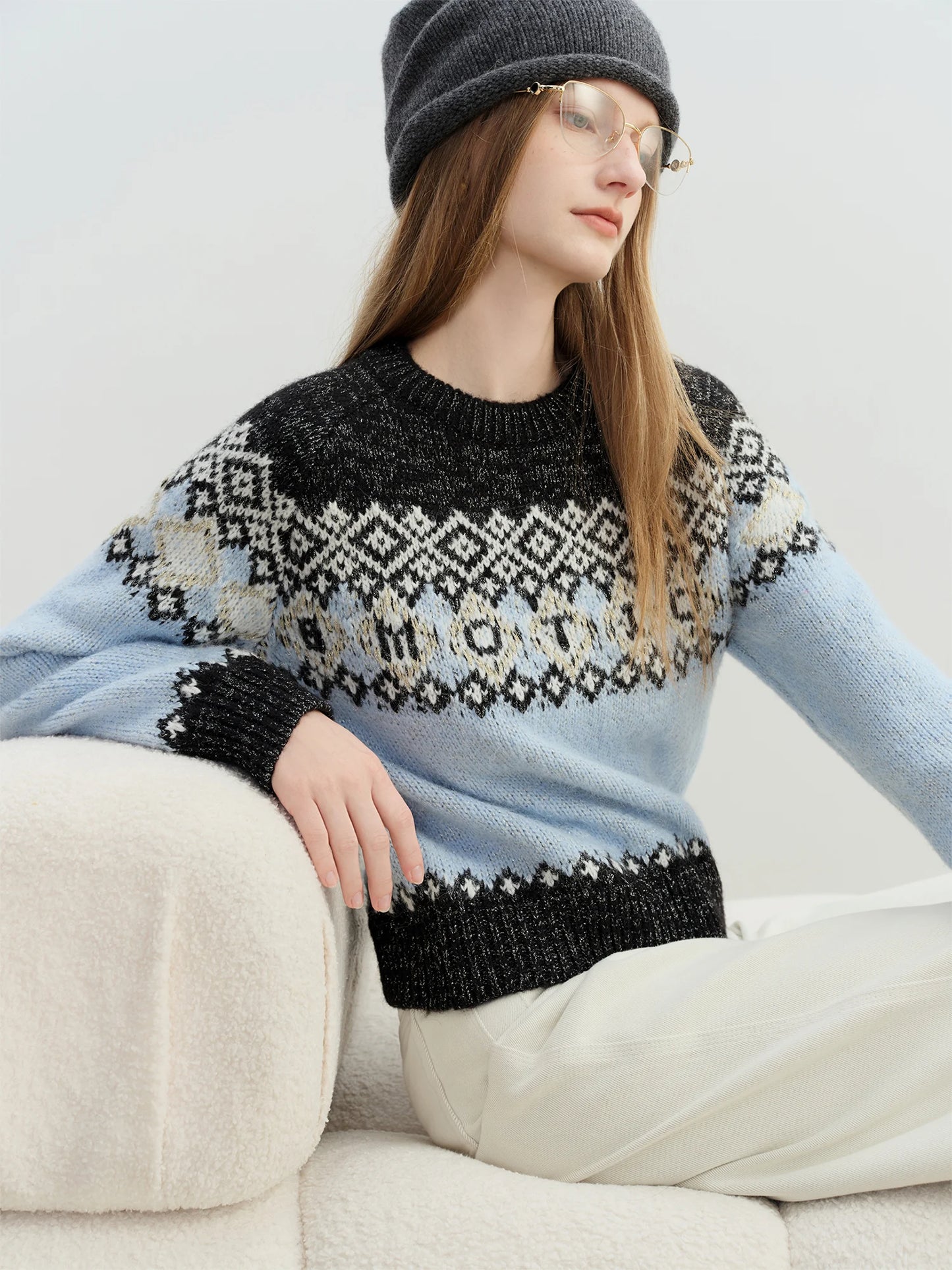 Nordic Fair Isle Crew Sweater