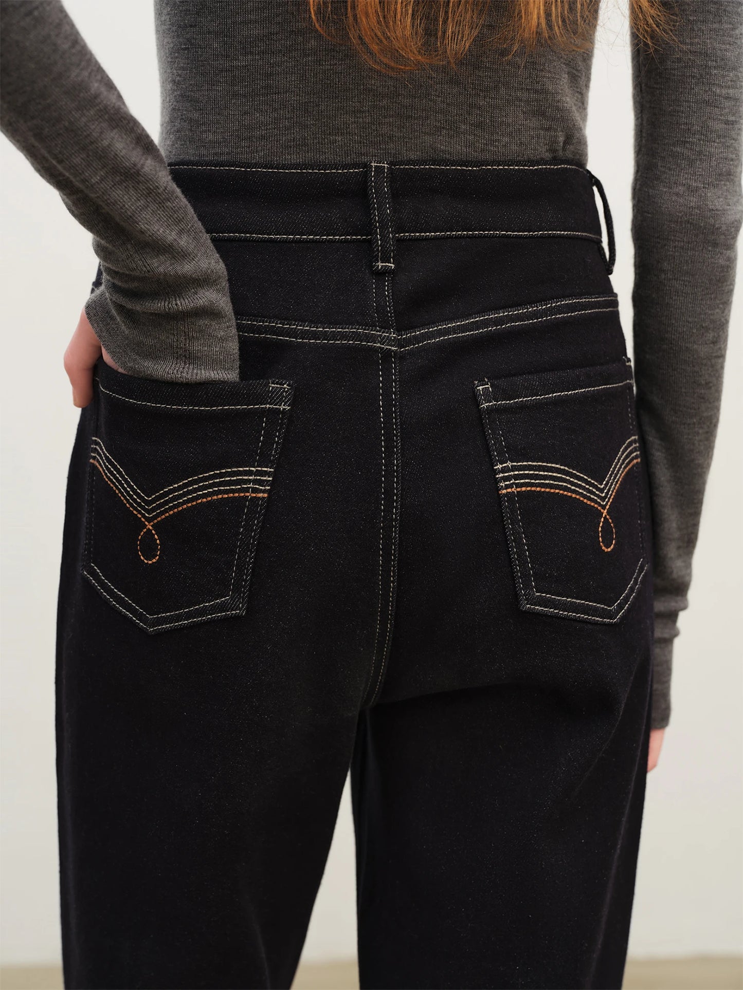 Black Straight Leg Denim Jeans