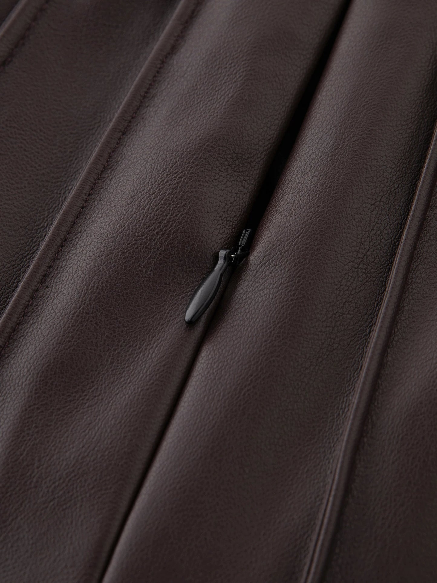 Cherry Gloss PU Leather Pleated Skirt