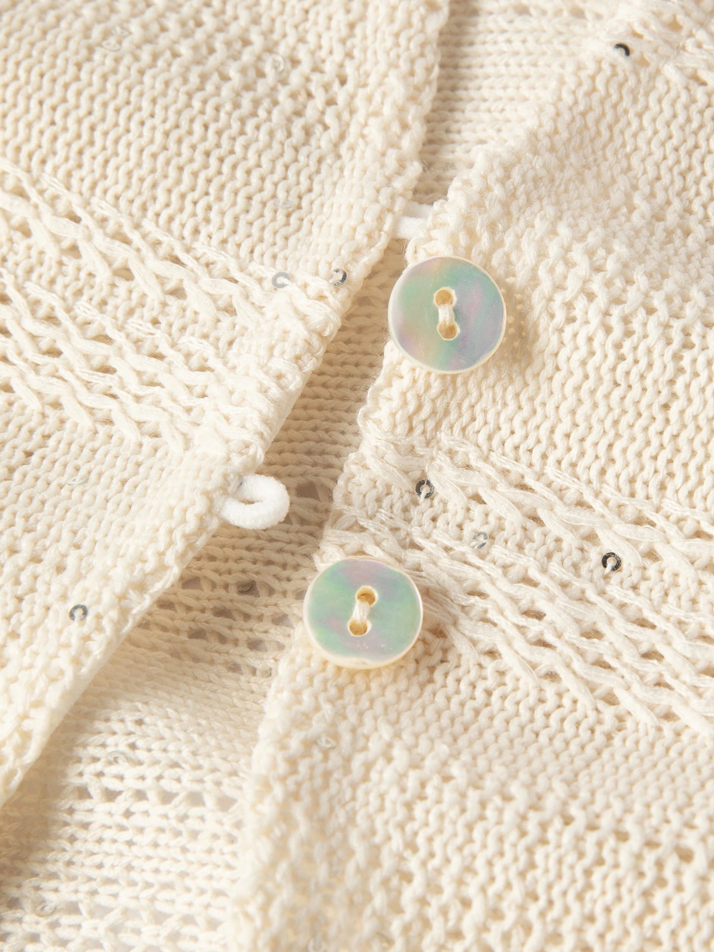 Ivory Open Front Knit Cardigan