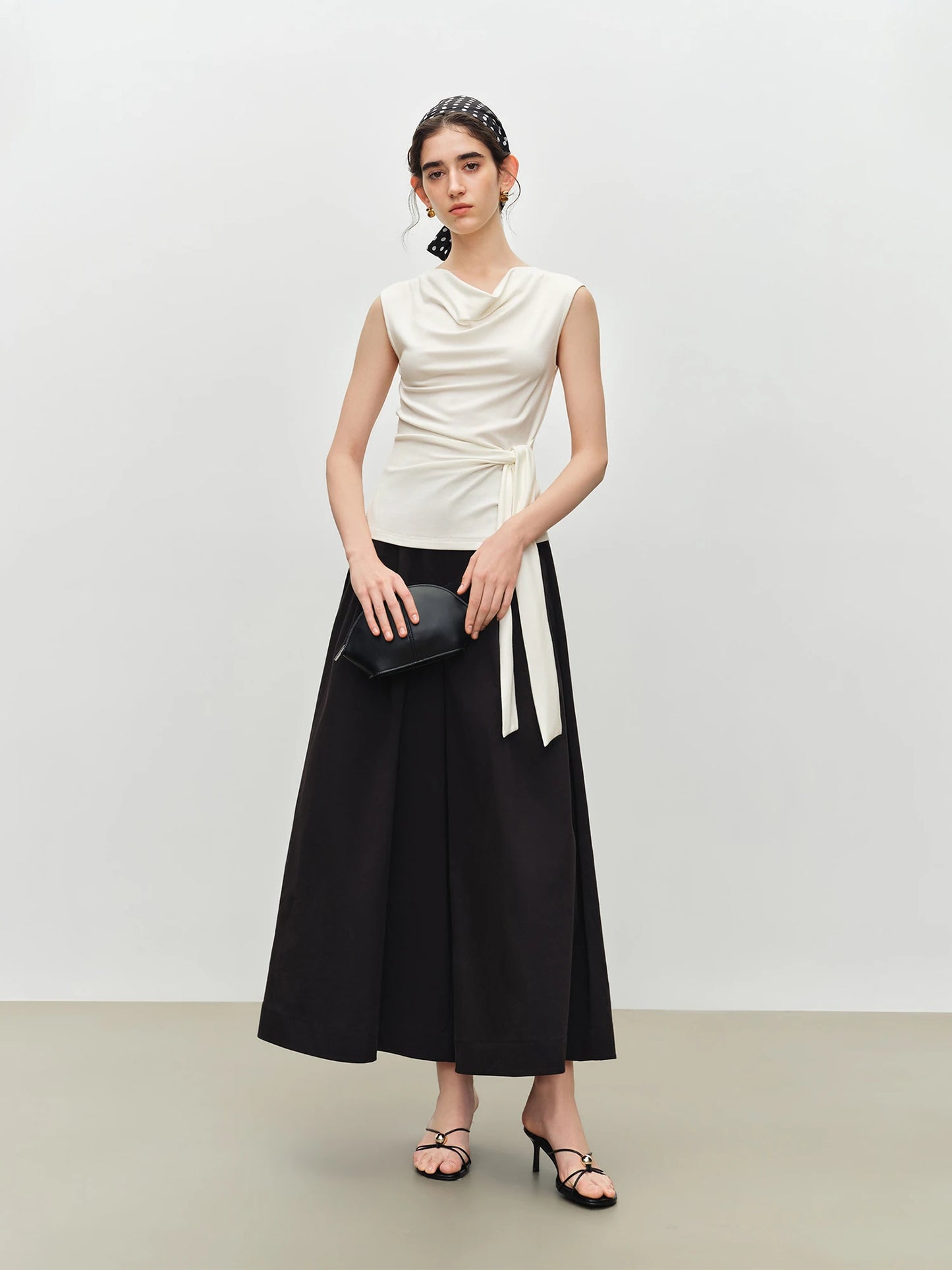 Black Pleated Culotte Pants