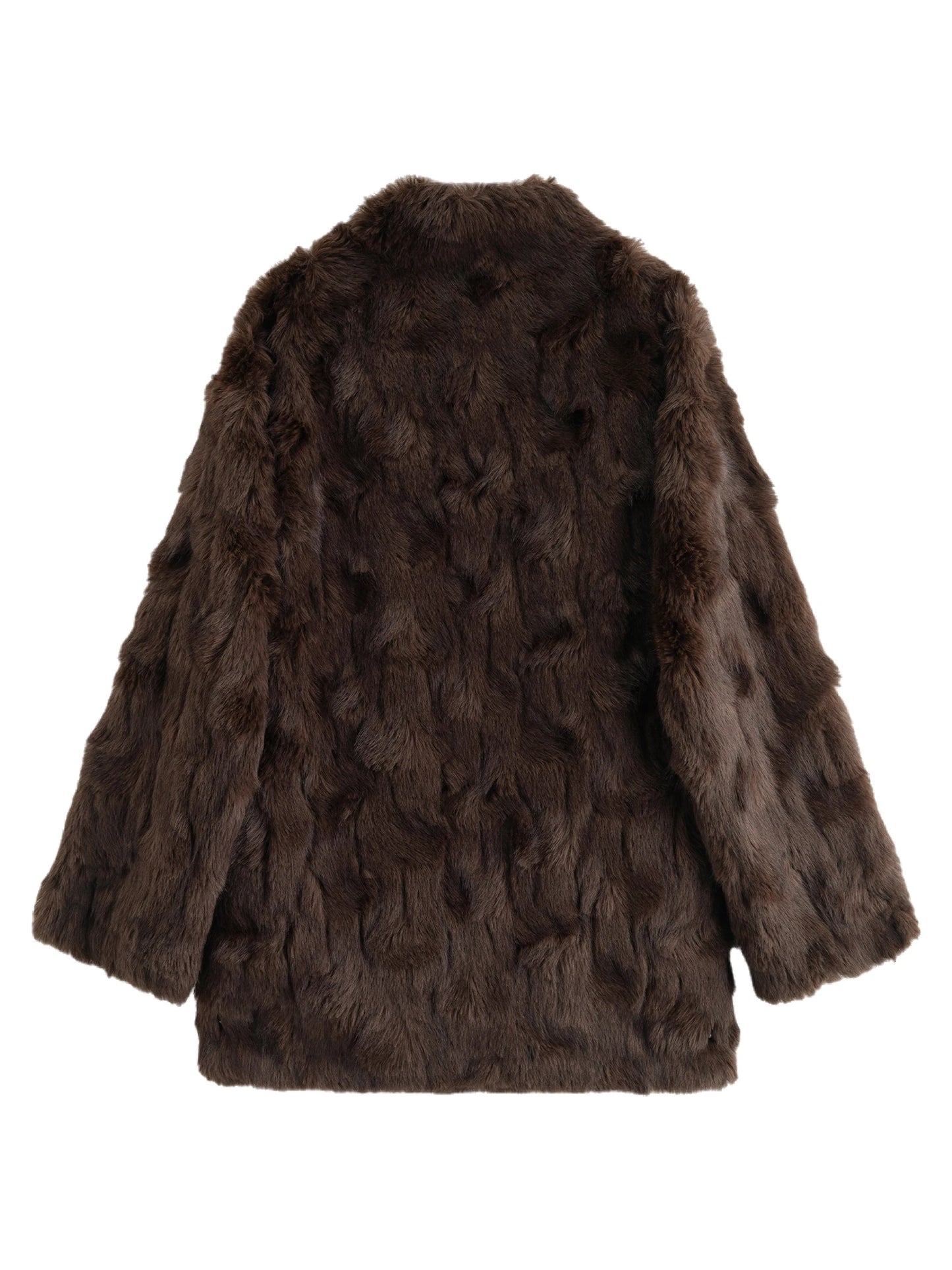 Brown Long Faux Fur Coat