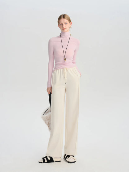 Black Drawstring Wide Leg Pants