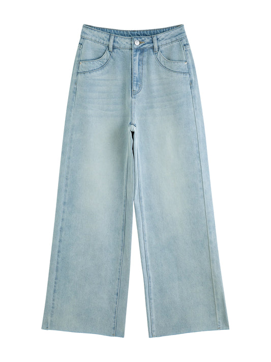 Pale Wash Wide Leg Jeans