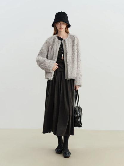 Black Knit Tee Long Skirt Set