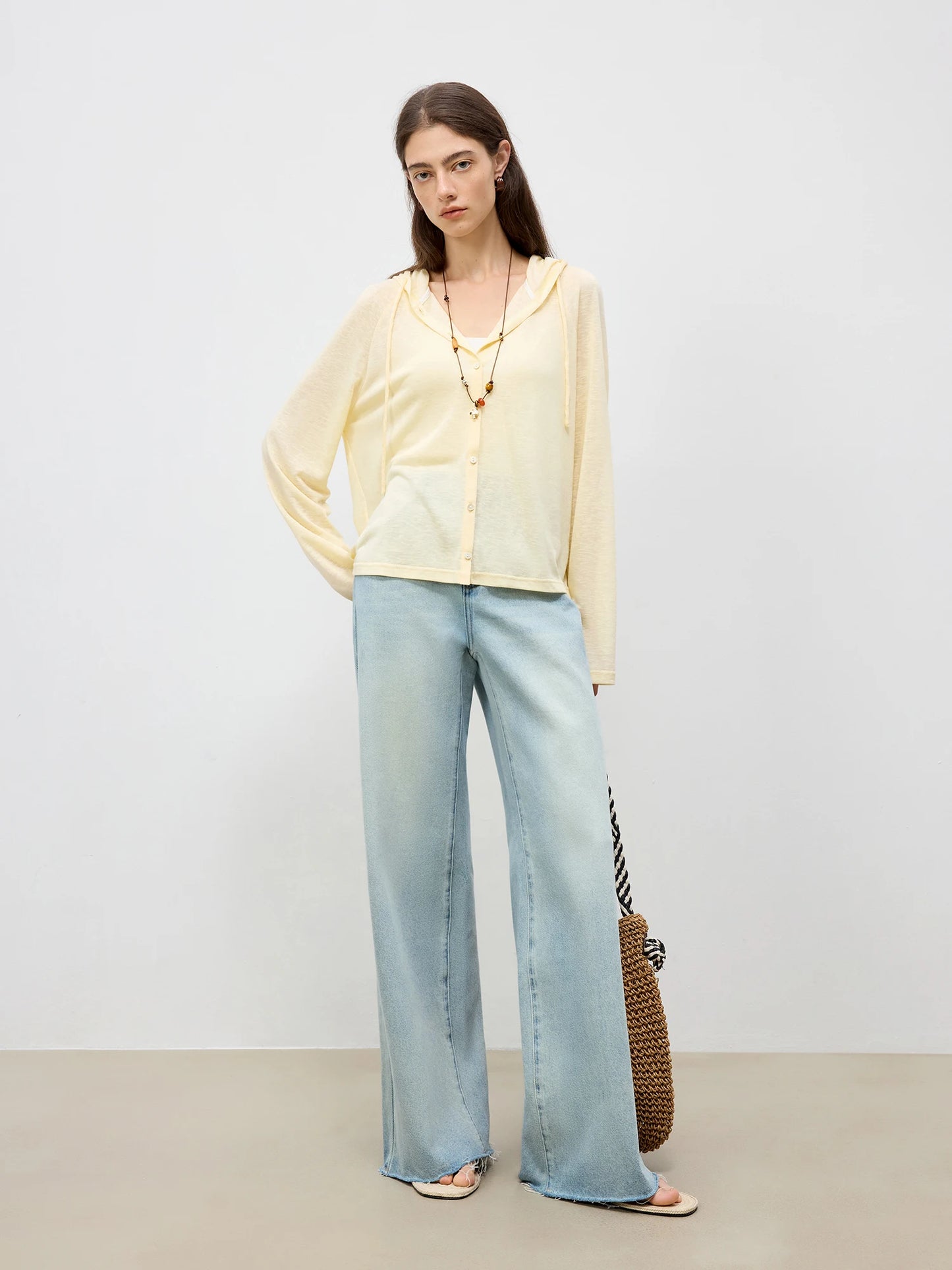 Pale Wash Wide Leg Jeans