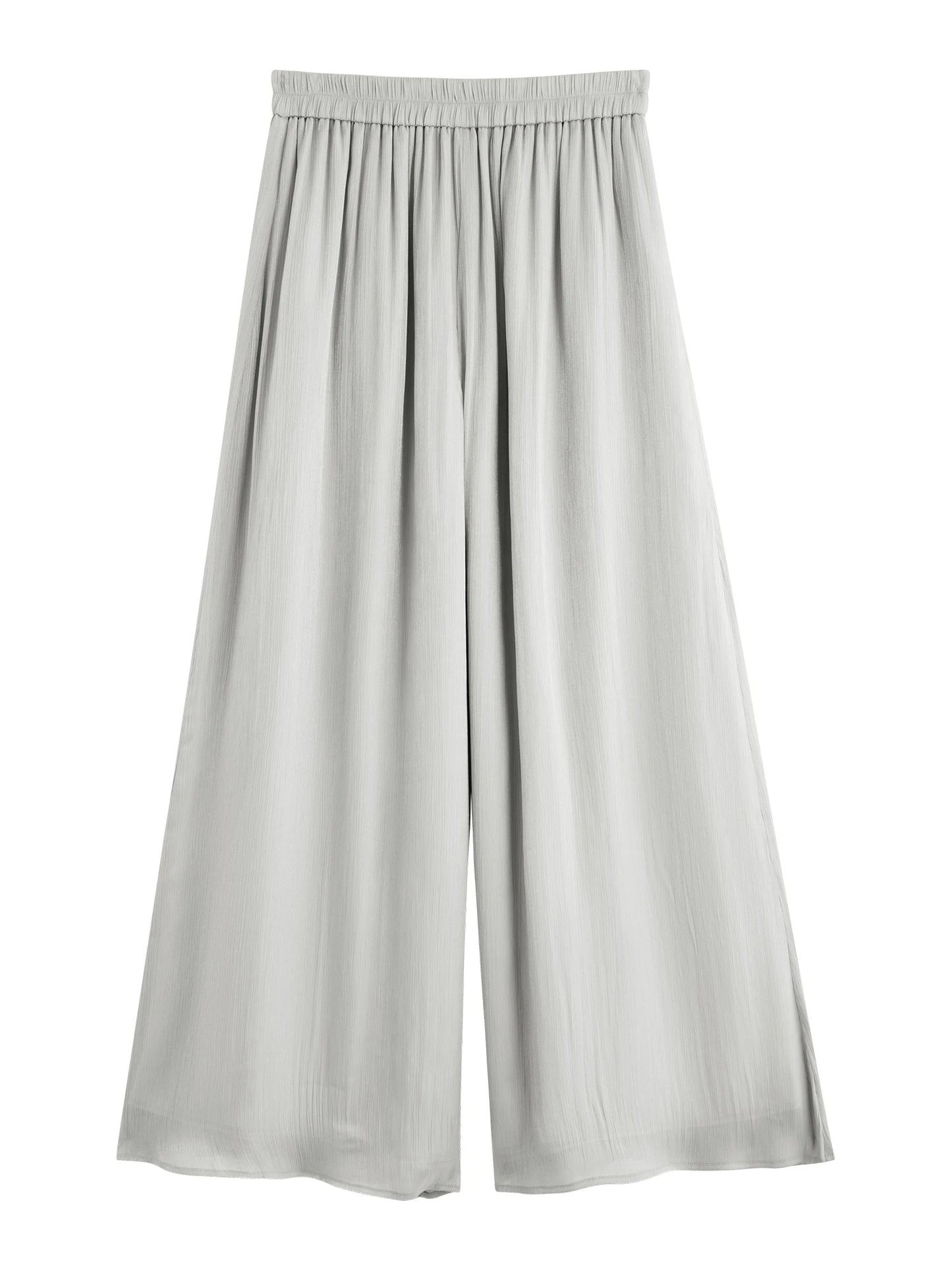Light Grey Crinkle Wide Leg Pants