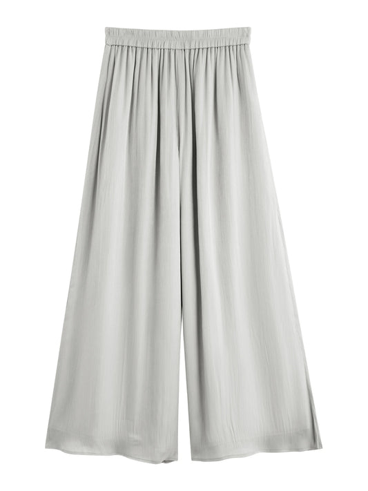 Light Grey Crinkle Wide Leg Pants