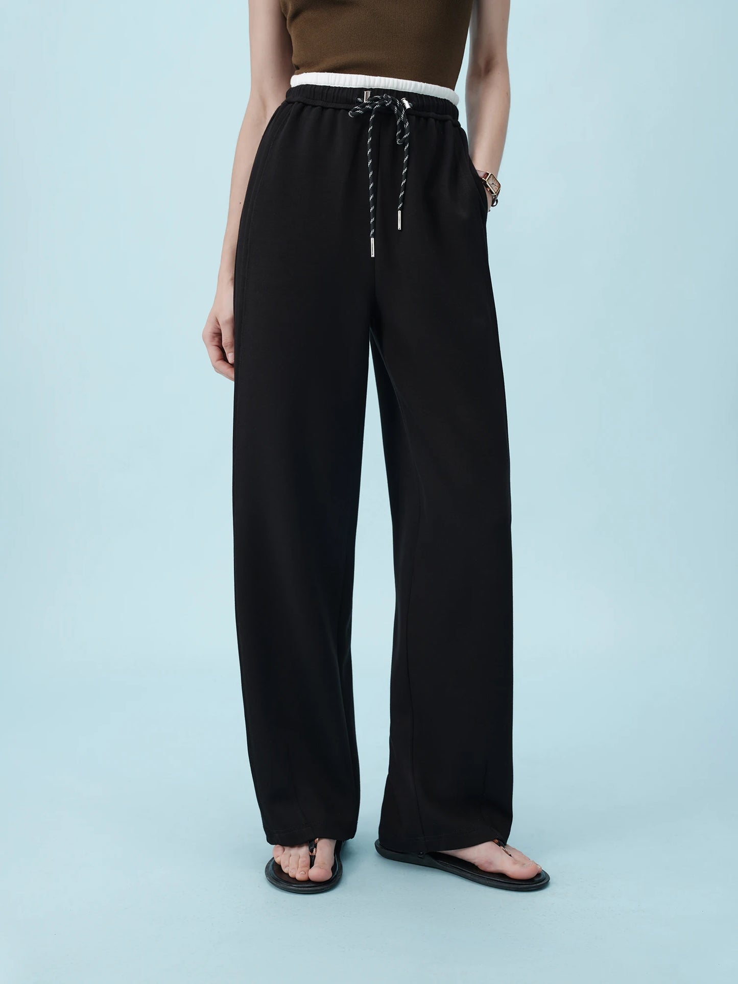 Grey Tapered Draped Trousers