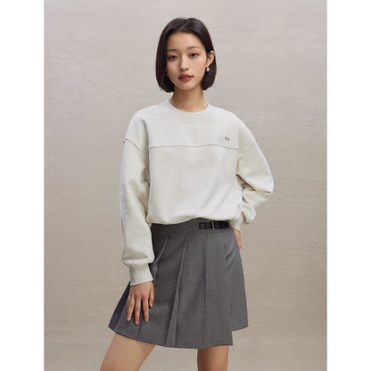 Ivory Drawstring Hem Sweatshirt