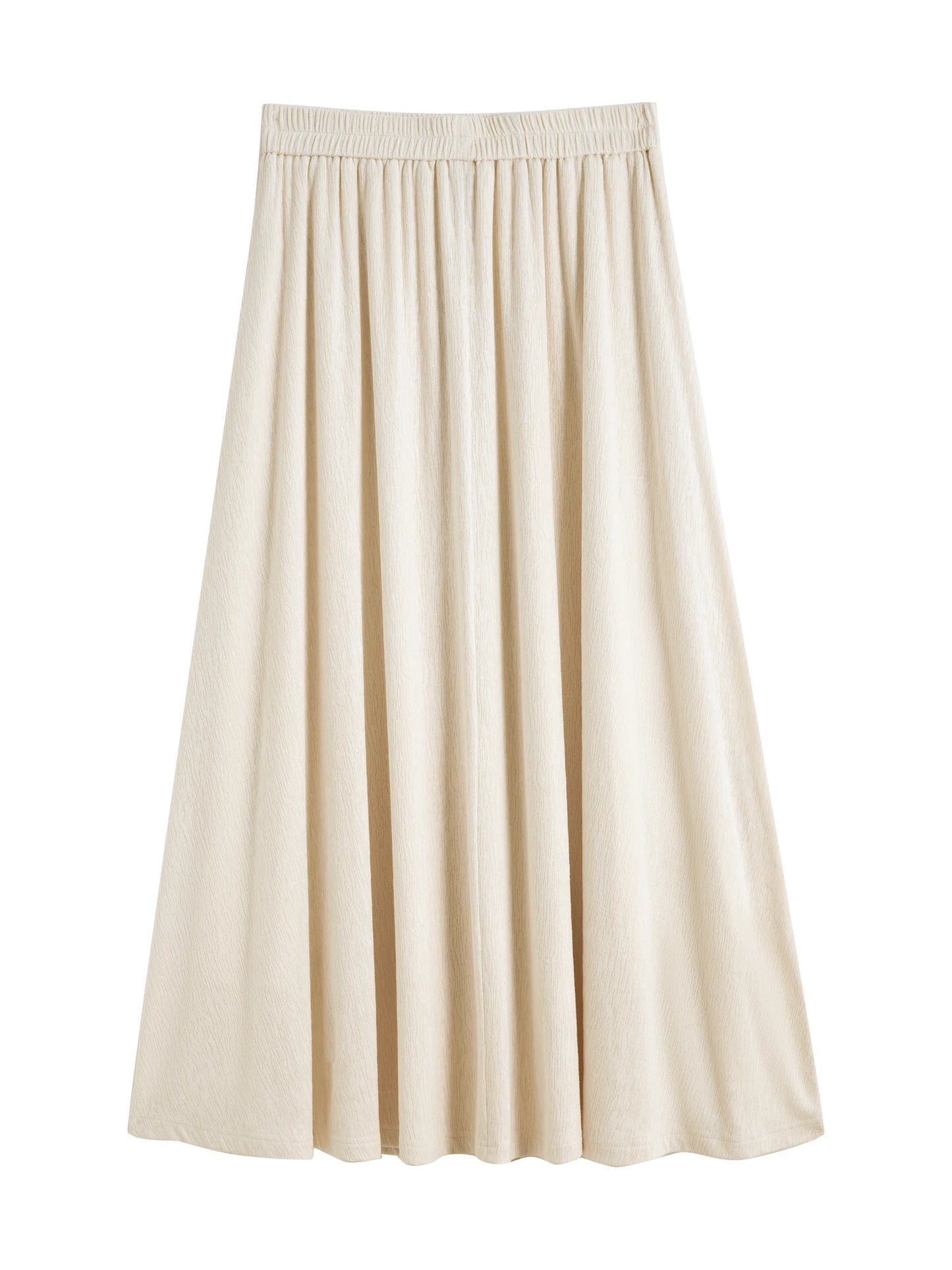 Cream Knit Tee Skirt Set