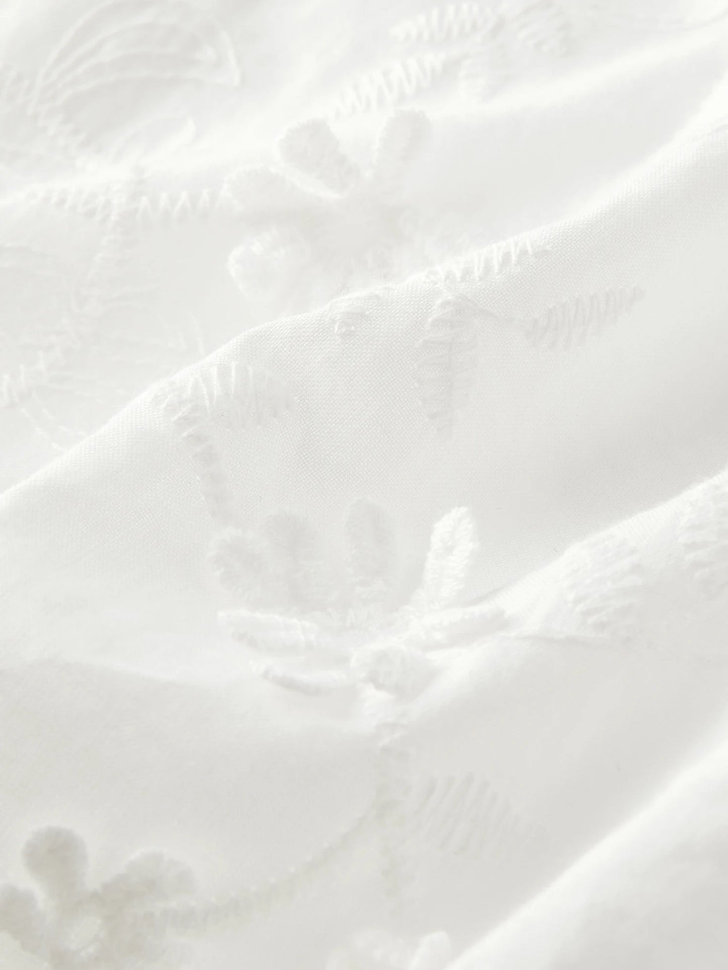 White Embroidered Square Neck Dress