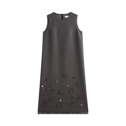 Charcoal Blazer Embellished Skirt Set