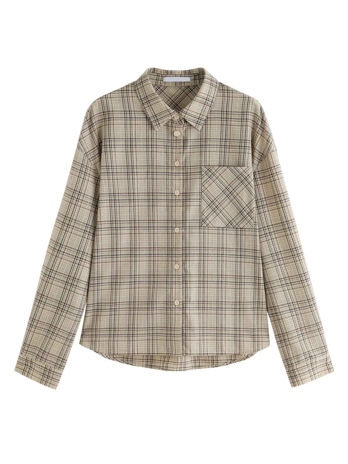 Taupe Plaid Button Shirt