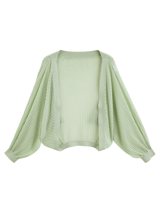 Mint Batwing Open Knit Cardigan