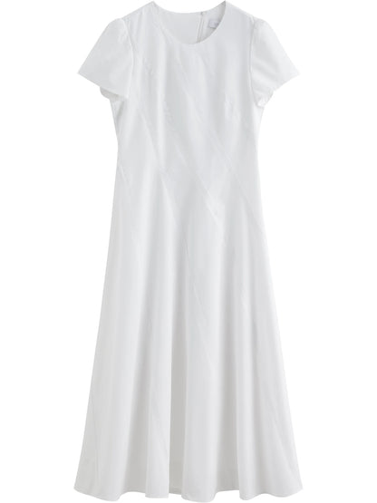 Blue Short Sleeve Flare Dress