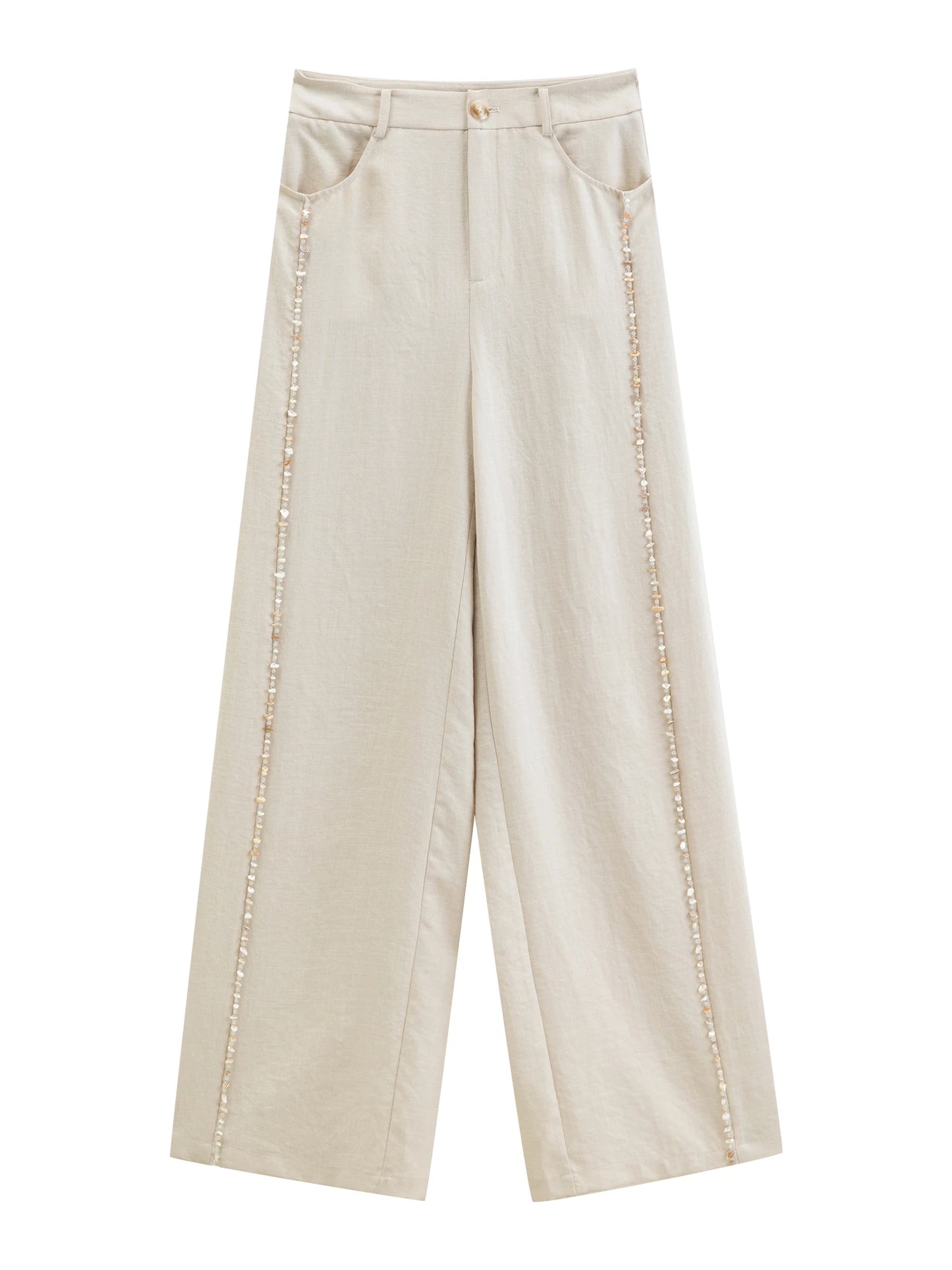 Shell Trim Vest Pants Set