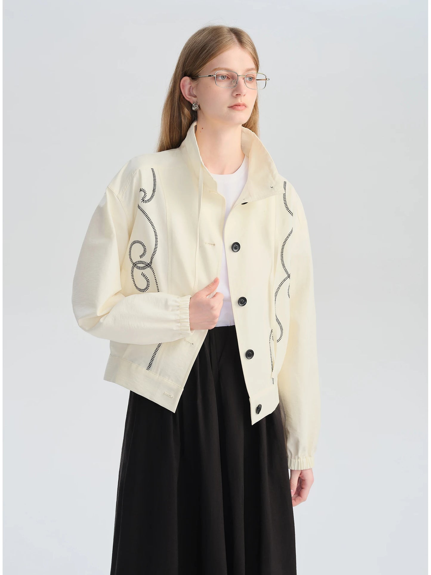Ivory Scroll Embroidered Jacket
