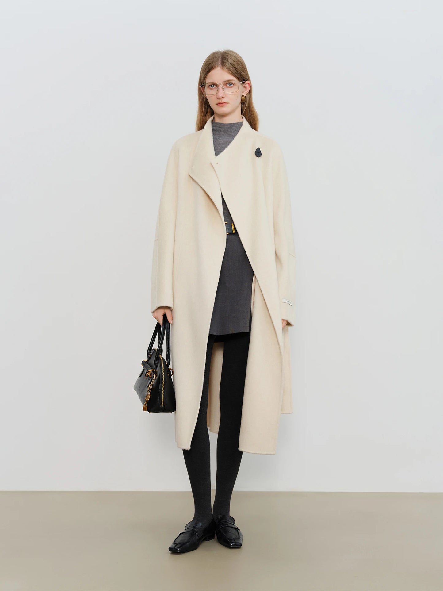 Ivory Camel Wool Blend Coat
