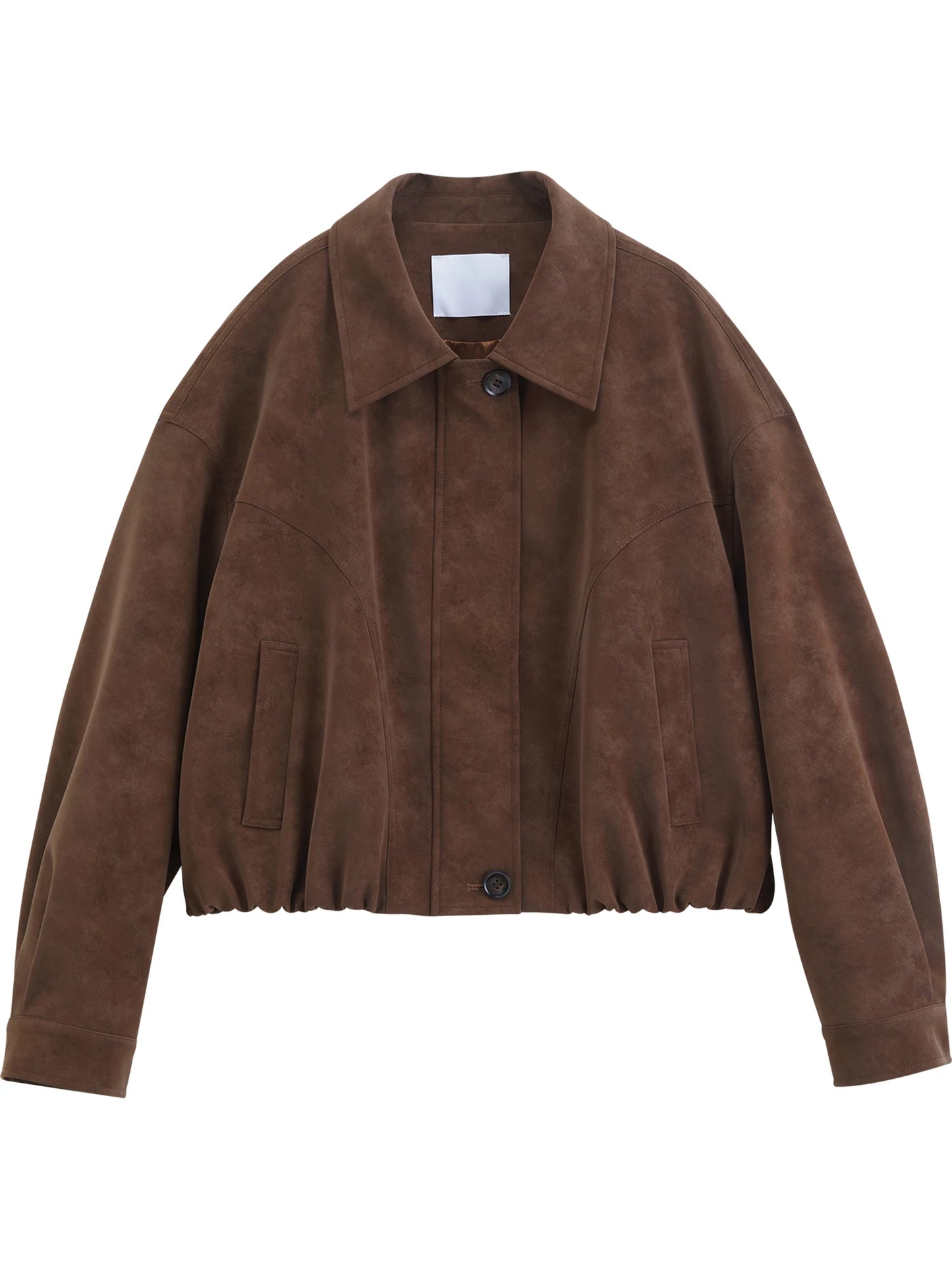 Brown Faux Suede Cropped Jacket