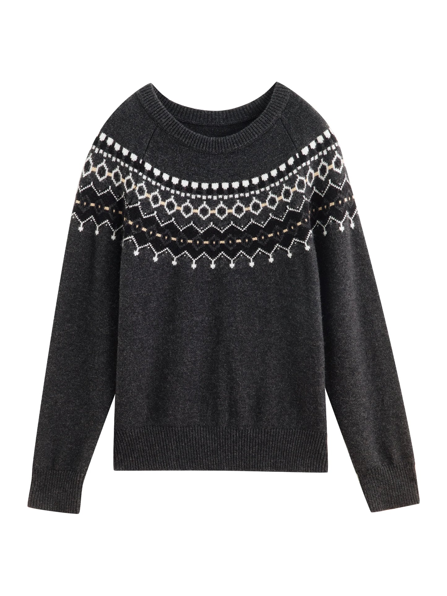 Cream Fair Isle Yoke Sweater