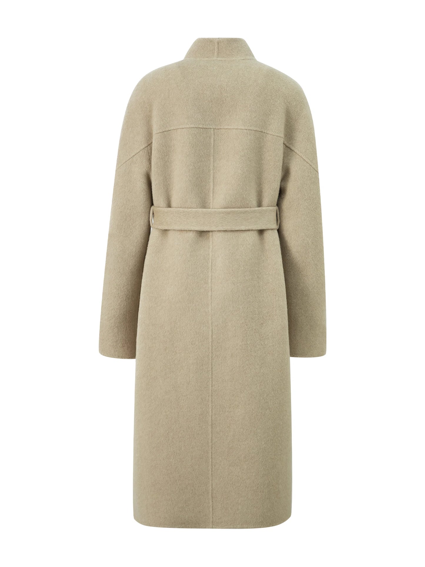 Contrast Collar Wool Coat
