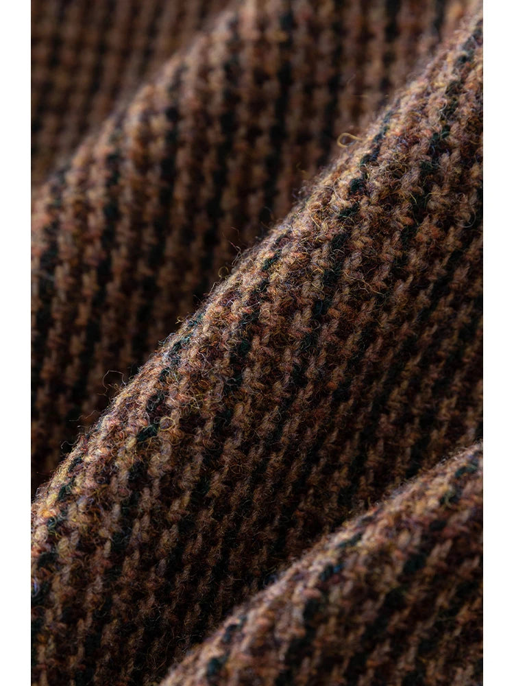 Brown Houndstooth Flounce Skirt