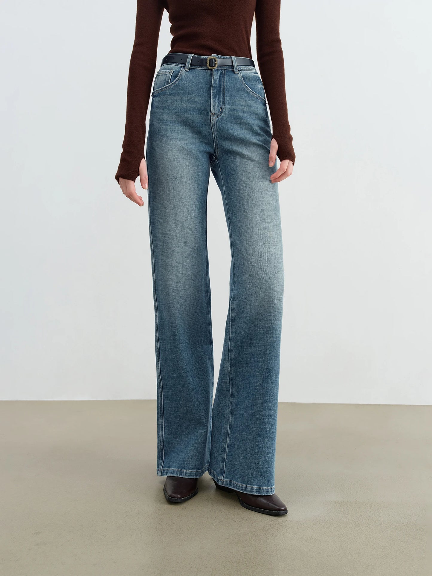 Blue Slim Flare Denim Jeans