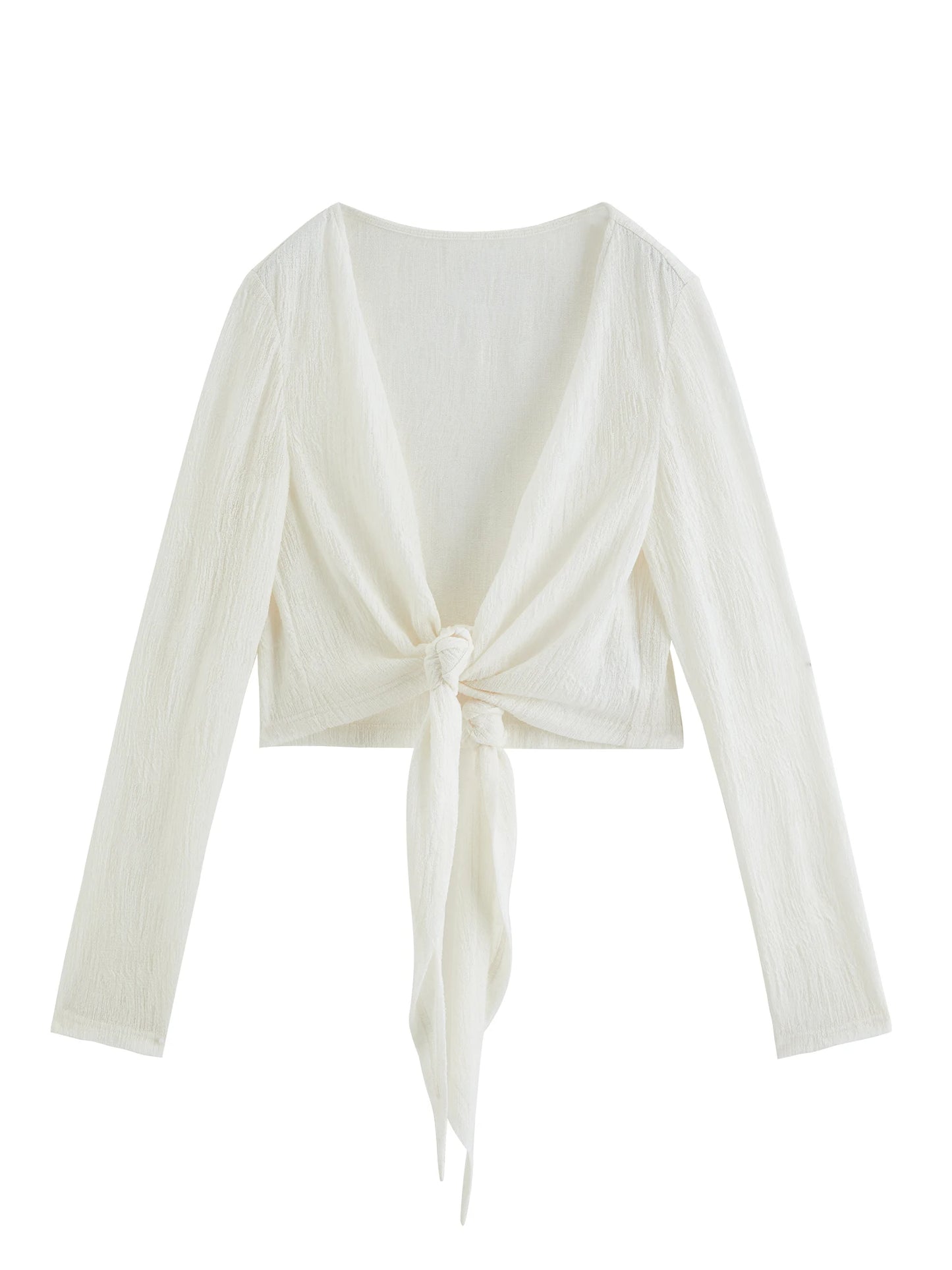 Pale Blue Tie Front Cardigan