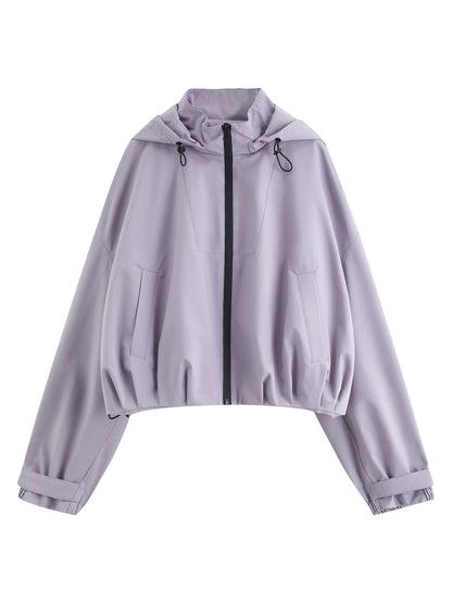 Lavender Hooded Jacket Skirt Set