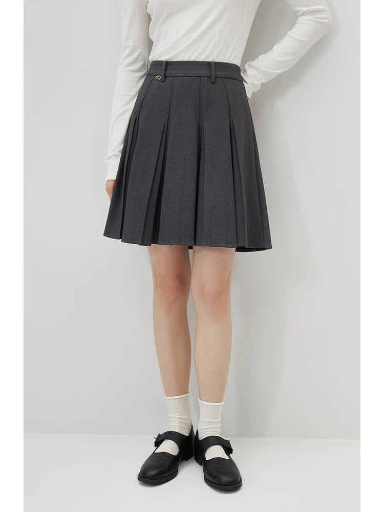 Structured Pleated Mini Skirt