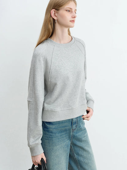 Light Gray Raglan Sleeve Sweatshirt