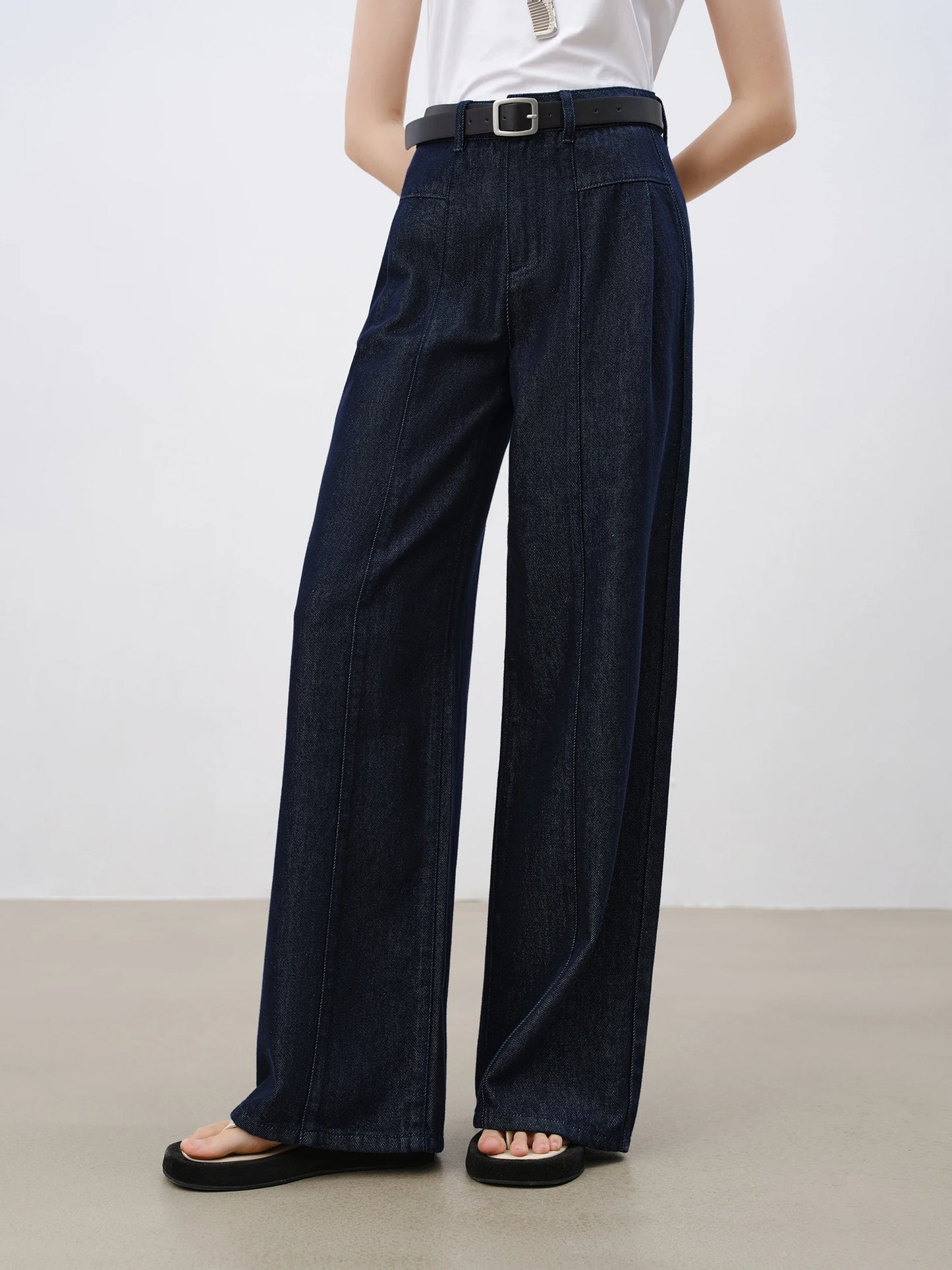 Indigo Straight Wide Leg Jeans