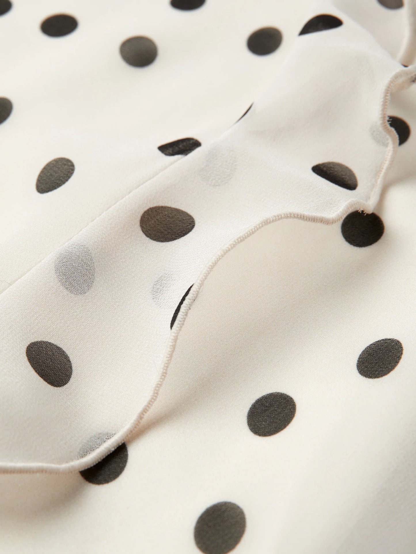 Dot Ruffle Asymmetric Midi Skirt