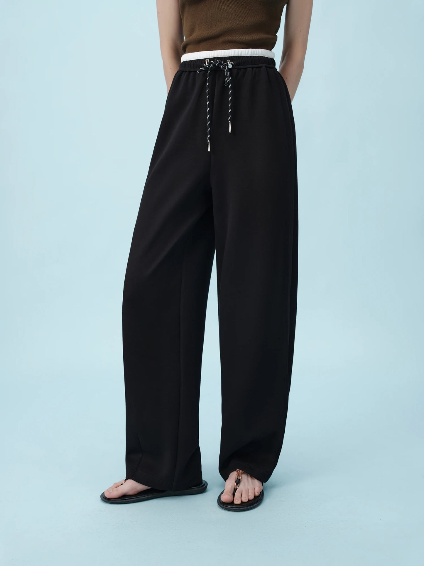 Grey Tapered Draped Trousers