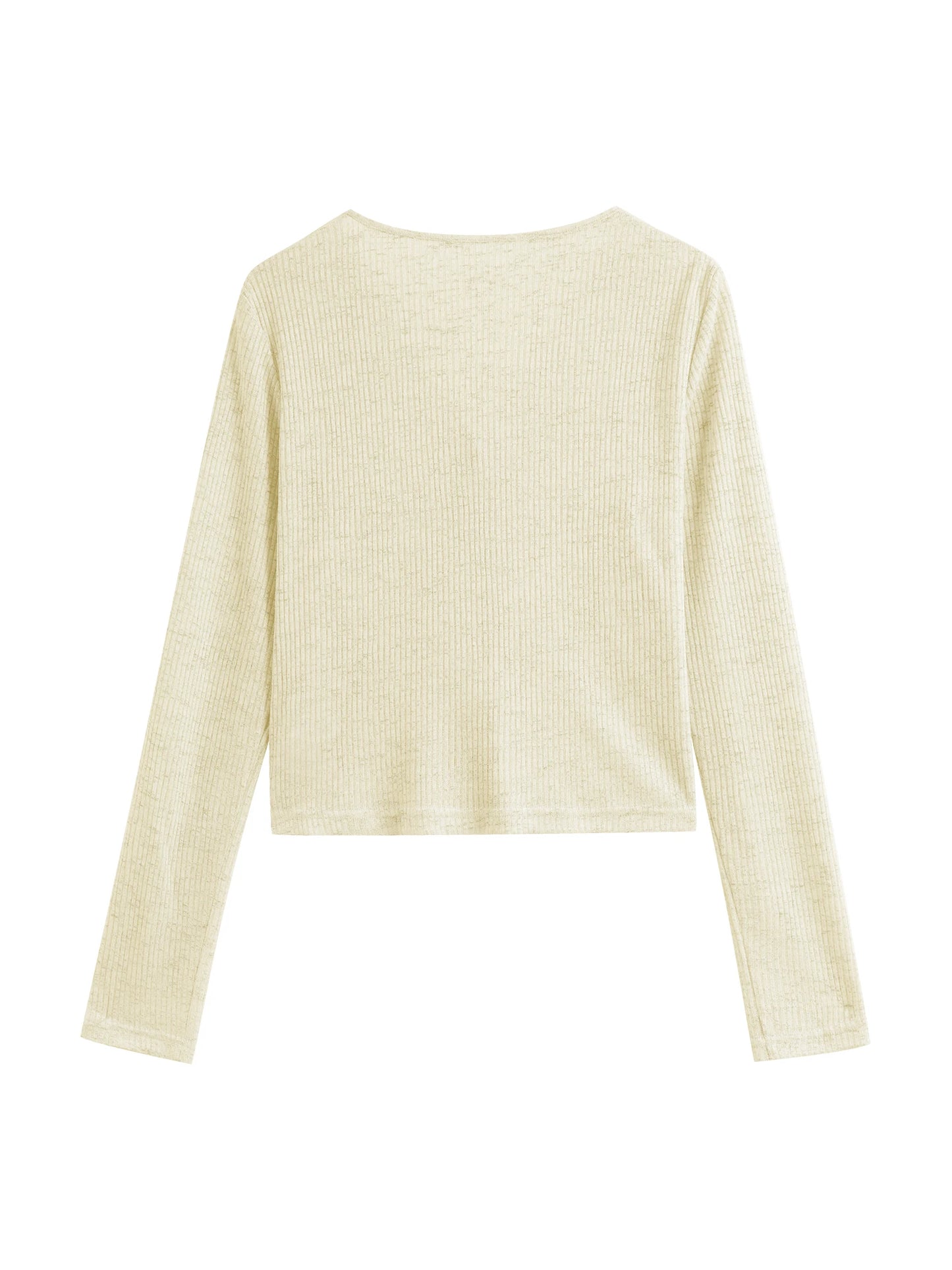 Light Grey Ribbed Knit Top
