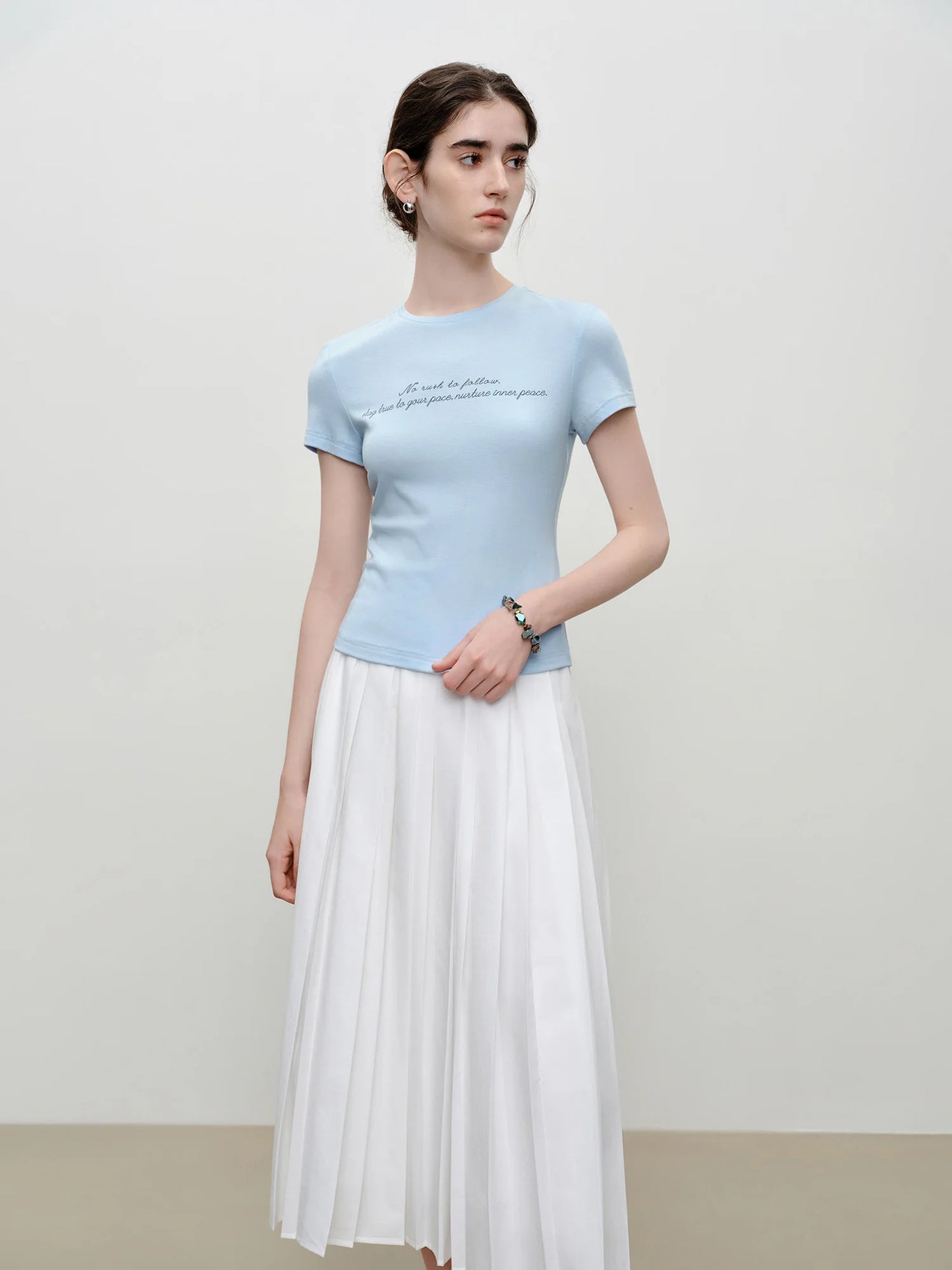 Pale Blue Script Graphic Tee