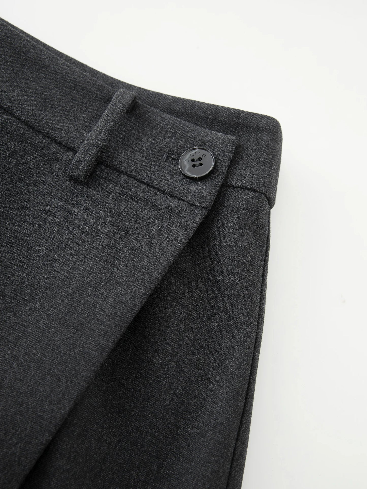 Charcoal Asymmetric Wrap Midi Skirt