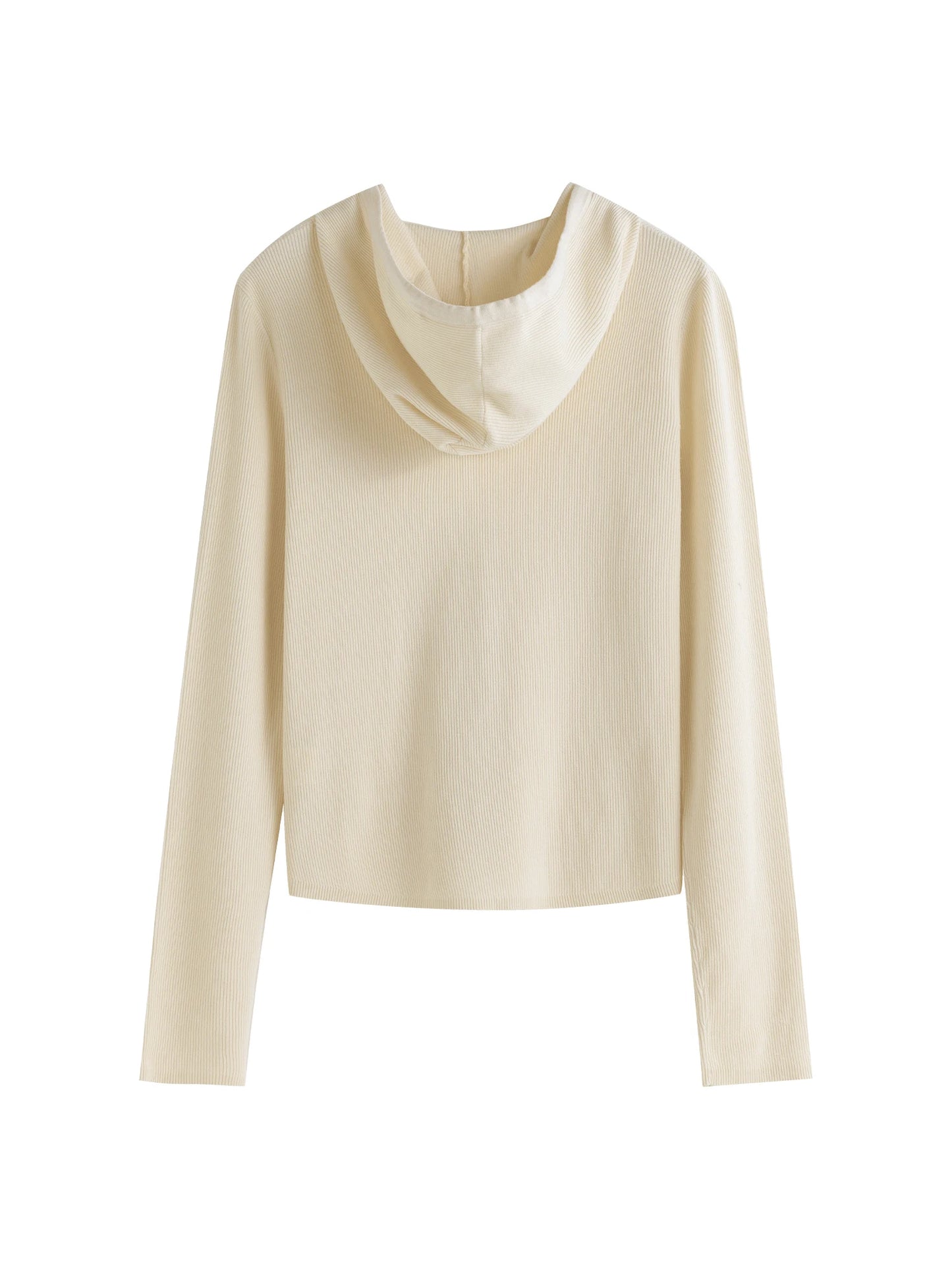 Cream Ribbed Button Knit Cardigan