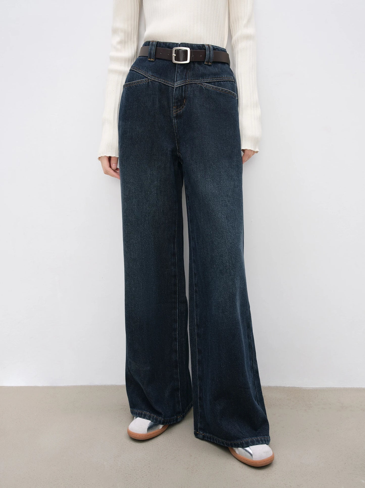 Dark Denim Straight Leg Jeans
