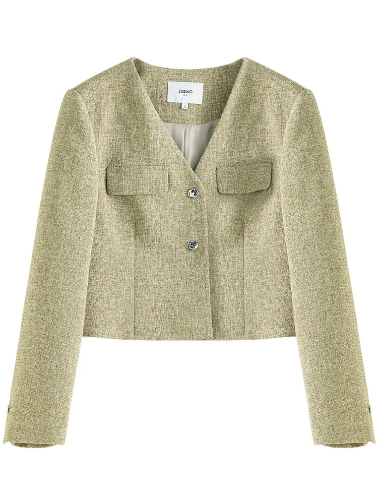 Cropped Blazer Long Skirt Set