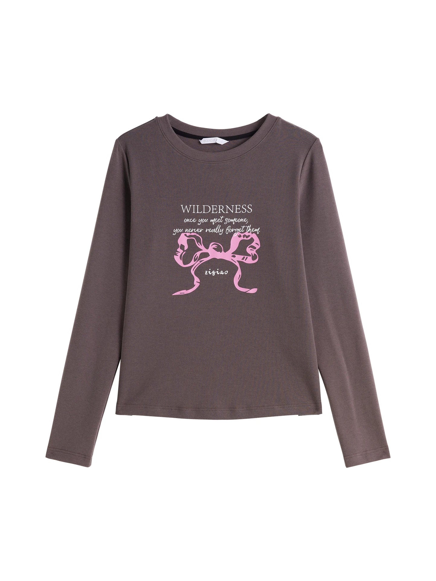 Pink Graphic Crew Neck Knit Top